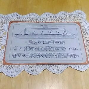 Titanic layout  Metal sign